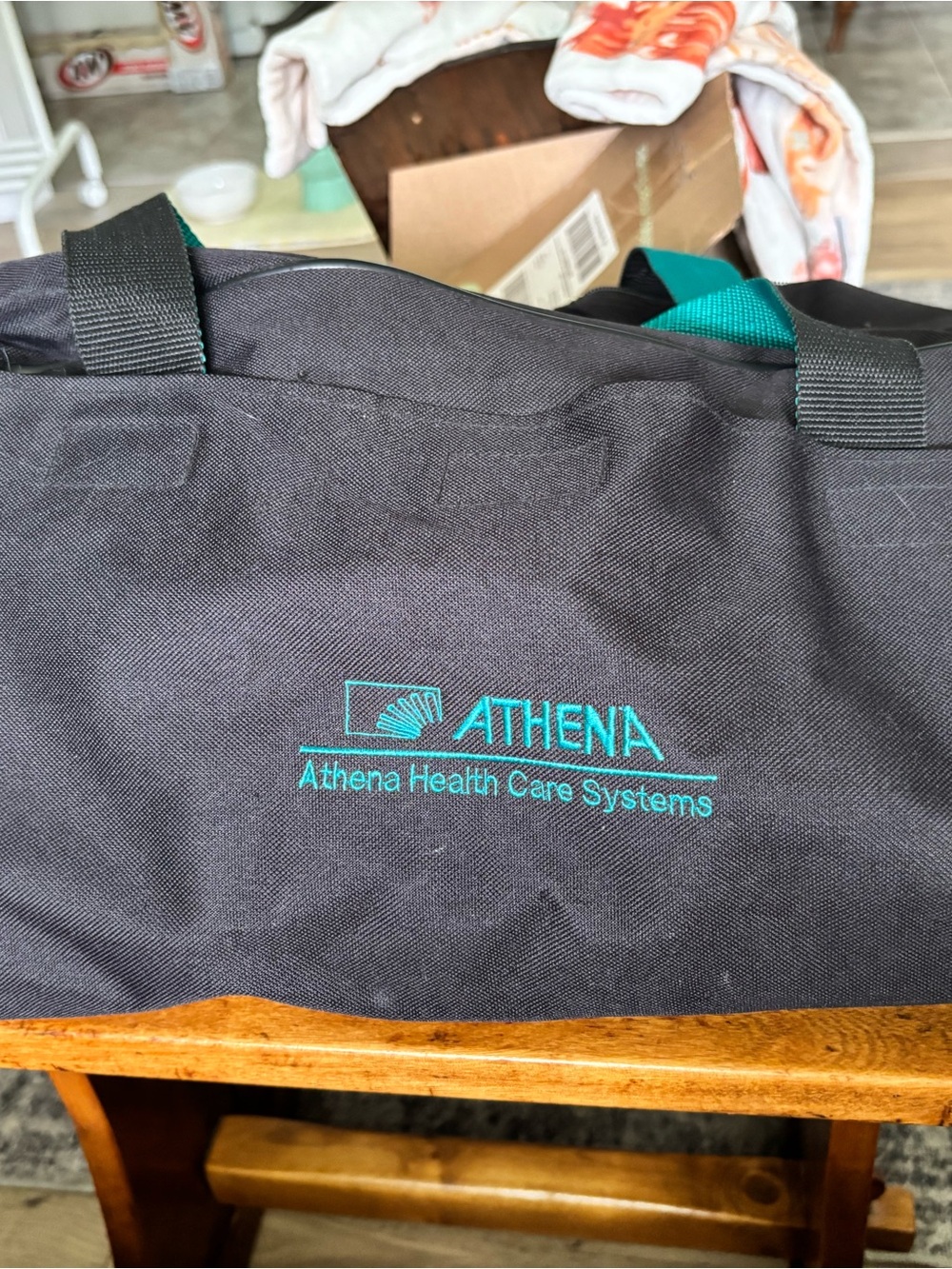 Athena Black Teal Medical Supply Tote